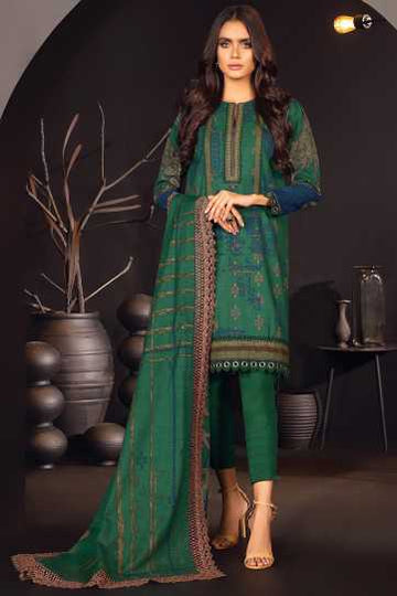 AlKaram Fw-261-20 Green Winter Collection 2020
